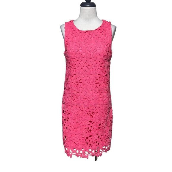 Jessica Simpson Barbie Pink Sleeveless Eyelet Lace Dress Size 2 - Picture 1 of 5